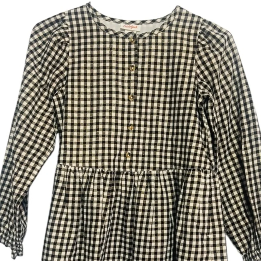 Cat & Jack Checkered Black and White Dress